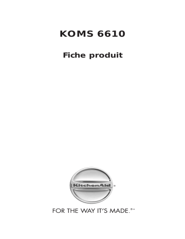 KitchenAid KOMS 6610/IX Oven Manuel utilisateur | Fixfr