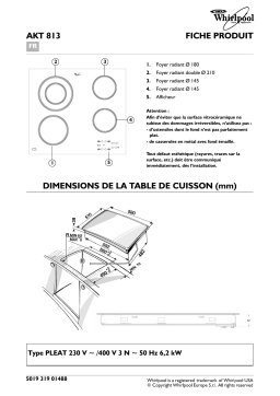 Whirlpool AKT 813/NE Hob Manuel utilisateur