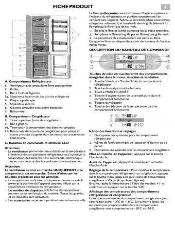 ARC 7298/IX | Whirlpool ARC 6708/IX Fridge/freezer combination Manuel utilisateur | Fixfr