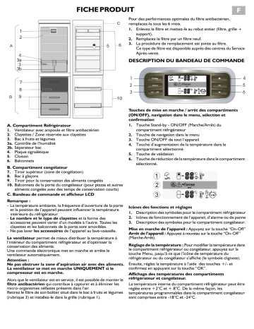 ARC 7299 IX | ARC 6709 IX | Whirlpool ARC 6709 Fridge/freezer combination Manuel utilisateur | Fixfr