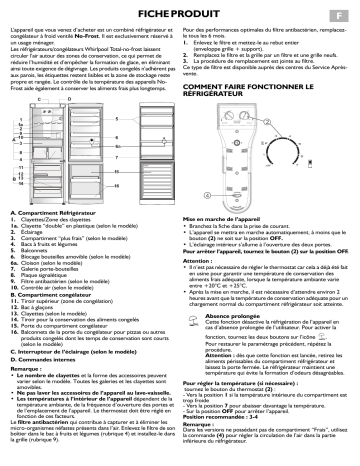 ARC 7518 IS | ARC 7518/IX | ARC7593/1 IS | ARC 7451/1 | ARC 7453/1 | ARC 7518 | ARC 7453/1 IS | Whirlpool ARC7593/1 Fridge/freezer combination Manuel utilisateur | Fixfr