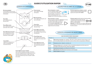VT 266 SL | VT 266 BL | Whirlpool VT 266 WH Microwave Manuel utilisateur | Fixfr
