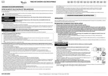 Whirlpool GMF 7522/IXL Hob Manuel utilisateur | Fixfr