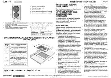 Whirlpool AKT 310/IX Hob Manuel utilisateur | Fixfr