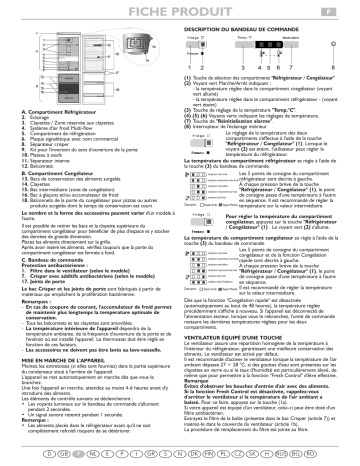 WBE3333 A+NFCWF | WBE3333 A+NFCXF | WBE3338 A+NFCX | WBC 3534 A+NFCX | WBE3332 A+NFCX | Whirlpool WBC4035 A+NFCX Fridge/freezer combination Manuel utilisateur | Fixfr