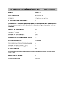 Whirlpool WTE2922 NFW Fridge/freezer combination Manuel utilisateur