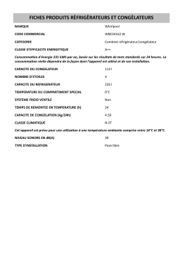Whirlpool WBE34162 W Fridge/freezer combination Manuel utilisateur