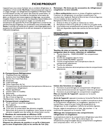 ARC7569 IX | ARC 7559 | ARC 7569 | ARC7699 IX | Whirlpool ARC7559 IX Fridge/freezer combination Manuel utilisateur | Fixfr