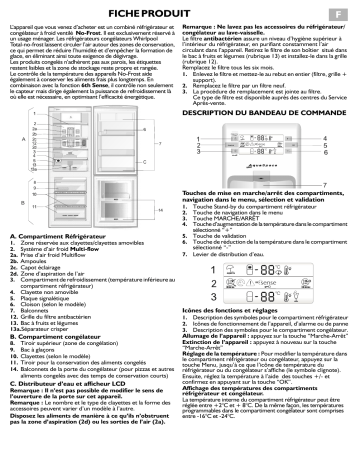 ARC7559 IX AQUA | ARC7559AQUA | Whirlpool ARC7699 IX AQUA Fridge/freezer combination Manuel utilisateur | Fixfr