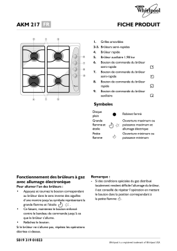 Whirlpool AKM 217/IX Hob Manuel utilisateur
