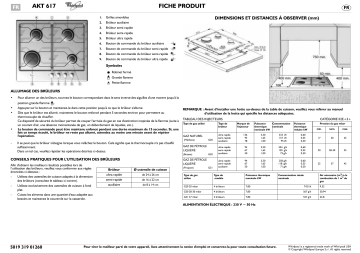 Whirlpool AKT 617/IX Hob Manuel utilisateur | Fixfr