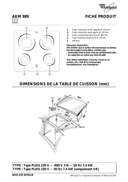 Whirlpool AKM 989/NE/01 Hob Manuel utilisateur