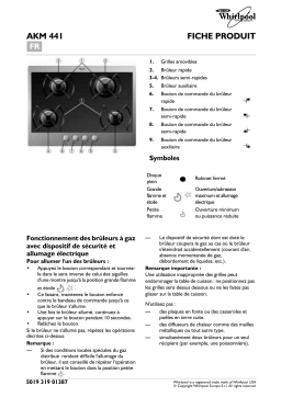 Whirlpool AKM 441/TI Hob Manuel utilisateur