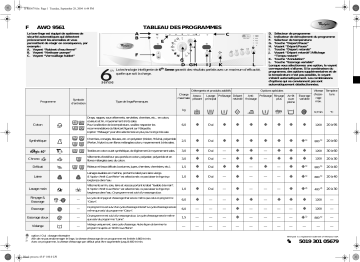 Whirlpool AWO 9561 Washing machine Manuel utilisateur | Fixfr