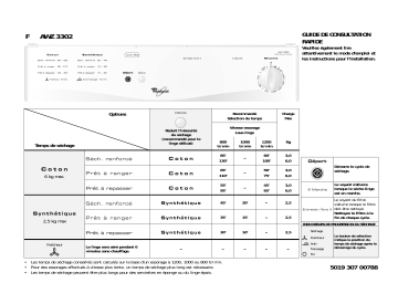 Whirlpool AWZ 3302 Dryer Manuel utilisateur | Fixfr