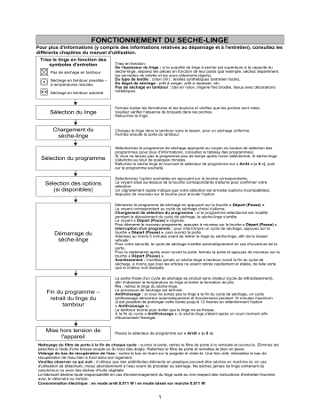 Whirlpool AZA 8211 Dryer Manuel utilisateur | Fixfr