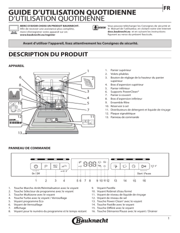 KDSDM 82142 SA | Bauknecht BUO 3T132 P X Dishwasher Manuel utilisateur | Fixfr