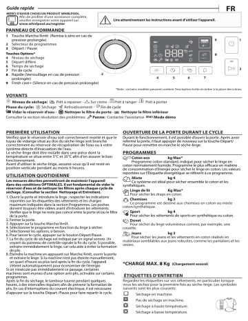 FFT M11 82 NL | Whirlpool FFT M11 82 BE Dryer Manuel utilisateur | Fixfr