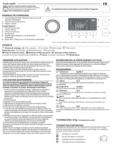 Whirlpool FFT M11 9X2B BE Dryer Manuel utilisateur | Fixfr