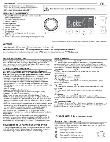 Whirlpool FFT CM11 8XB BE Dryer Manuel utilisateur | Fixfr