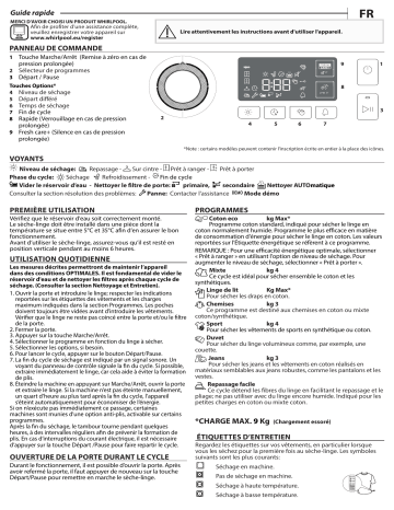 FFTB M11 9X2BY FR | Whirlpool FFT M11 9X2BSY FR Dryer Manuel utilisateur | Fixfr