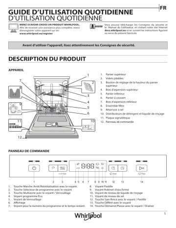 Whirlpool WFC 3C33 CH Dishwasher Manuel utilisateur | Fixfr