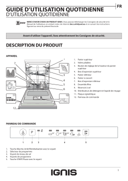 Ignis AIE 2B19 A CH Dishwasher Manuel utilisateur