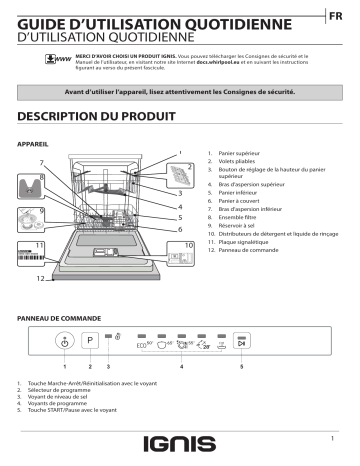 Ignis AIE 2B19 A CH Dishwasher Manuel utilisateur | Fixfr