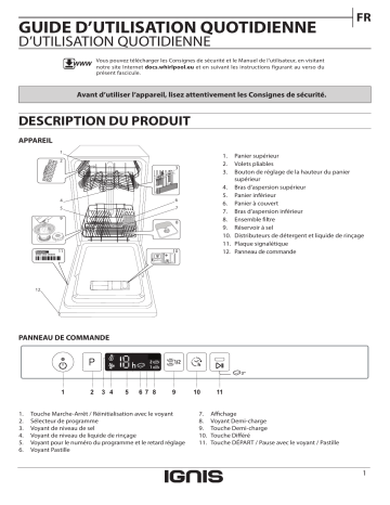 Ignis ASIC 3M19 CH Dishwasher Manuel utilisateur | Fixfr