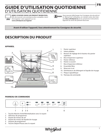 Whirlpool WIE 2B19 N UK Dishwasher Manuel utilisateur | Fixfr