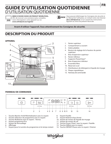 Whirlpool WFC 3C33 PF Dishwasher Manuel utilisateur | Fixfr