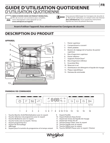 Whirlpool WFO 3O33 PL X Dishwasher Manuel utilisateur | Fixfr