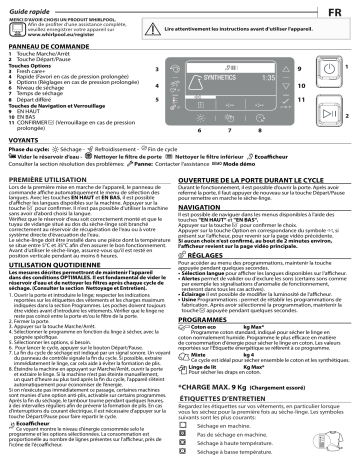 FFT D 9X3SK EX | FFT D 9X3SK GCC | Whirlpool FFT D 9X3X GCC Dryer Manuel utilisateur | Fixfr