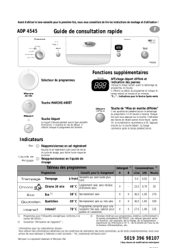 Whirlpool ADP 4545 WH Dishwasher Manuel utilisateur