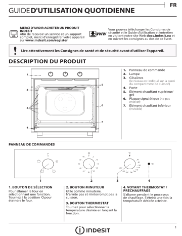 IFW 6230 IX | IFW 6230 BL | IFW 6230 WH.1 | Indesit IFW 5230 IX Oven Manuel utilisateur | Fixfr