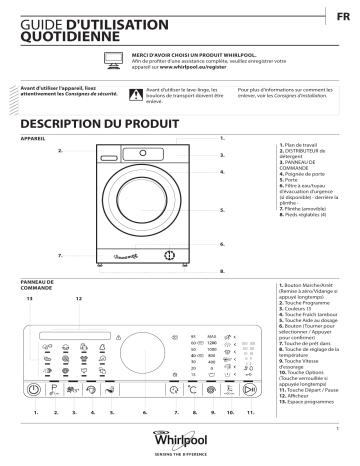 Whirlpool FSCR12440 Washing machine Manuel utilisateur | Fixfr