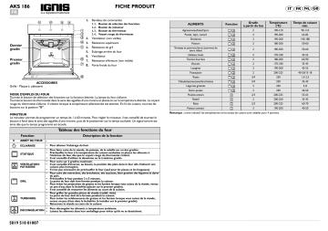 Ignis AKS 186/IX Oven Manuel utilisateur | Fixfr