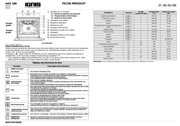 Ignis AKS188/IX Oven Manuel utilisateur | Fixfr