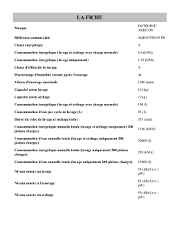 HOTPOINT/ARISTON AQD1070D 69 FR Washer dryer Manuel utilisateur