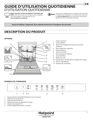 HOTPOINT/ARISTON ELTB 4B019 EU Dishwasher Manuel utilisateur | Fixfr