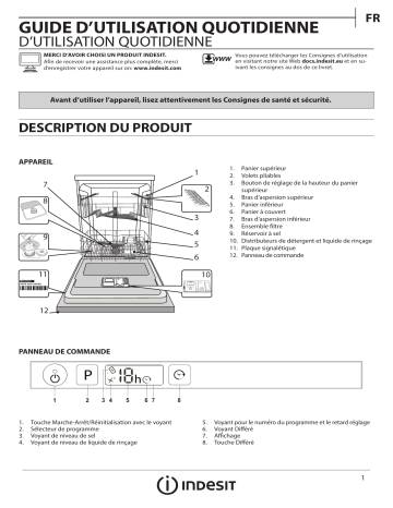 Indesit DIFP 68B1 A EU Dishwasher Manuel utilisateur | Fixfr