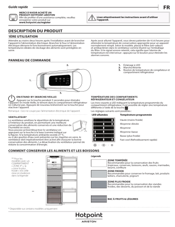 HOTPOINT/ARISTON BSZ 1802 AAA Refrigerator Manuel utilisateur | Fixfr