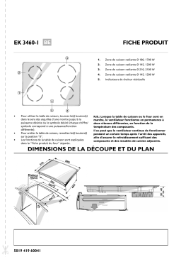 Bauknecht EK 3460 -1IN Hob Manuel utilisateur