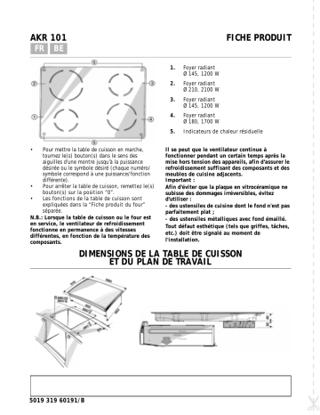 Whirlpool AKR 101/NB Hob Manuel utilisateur | Fixfr