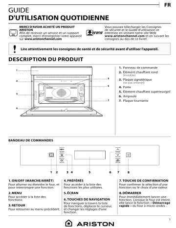 Ariston MP 796 IX A 60HZ Microwave Manuel utilisateur | Fixfr