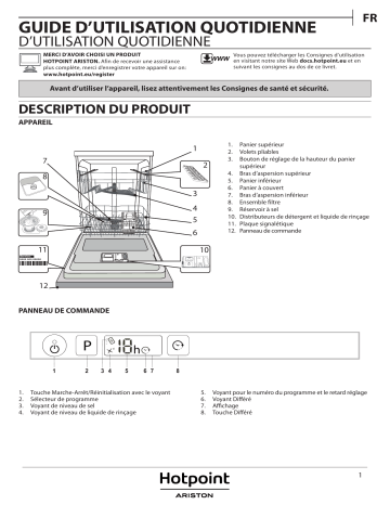HOTPOINT/ARISTON LTF 8M124 EU Dishwasher Manuel utilisateur | Fixfr