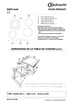 Bauknecht EDPS 6640 IN Hob Manuel utilisateur