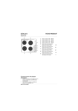 Bauknecht ETM 3412 WS Hob Manuel utilisateur