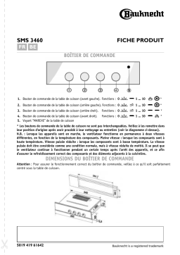 Bauknecht SMS 3460 IN-2 Hob Manuel utilisateur