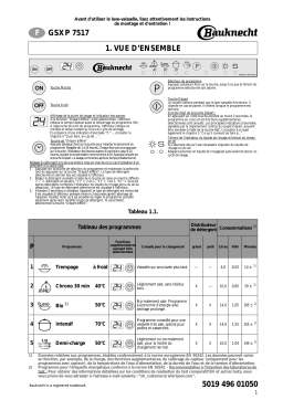 Bauknecht GSXP 7517 Dishwasher Manuel utilisateur